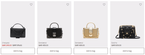 Classic handbags from the collection of Aldo