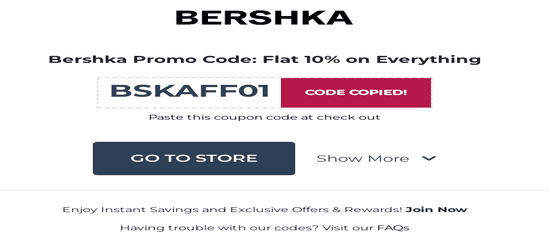 Copy Bershka Code Now!