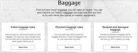Emirates manage its flights by giving all the baggage and further information prior to the flight