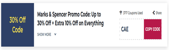 Marks & Spencer Promo Code