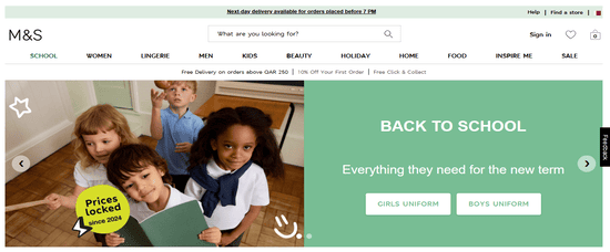 Marks & Spencer Website