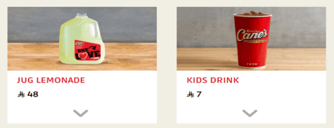 Raising Cane’s Drinks